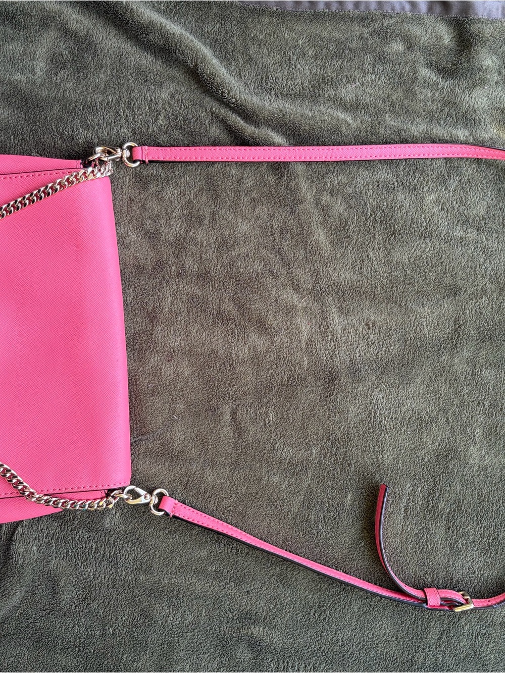 kate spade Hot Pink Crossbody Bag with silver Chain